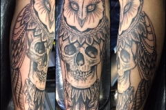 Owl and Skull. Inkhaus Tattoo.