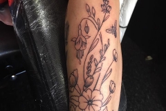 Line Work Flowers. Inkhaus Tattoo.