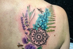 Flowers and Mandala. Inkhaus Tattoo.