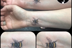 Twin Bees for Twin Sisters. Inkhaus Tattoo.