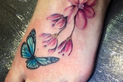 Butterfly and Flowers. Inkhaus Tattoo.