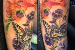 Colour Flowers and Butterfly. Inkhaus Tattoo.