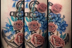 Anchor with Flowers. Inkhaus Tattoo.