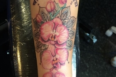 Orchids and Mandala. Inkhaus Tattoo.