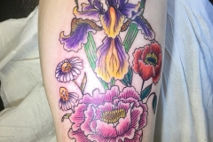 Stylised Colour Flowers. Inkhaus Tattoo.