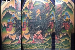 Cover-up using art by Tom Lewis. Inkhaus Tattoo.
