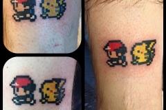 Pikachu and Ash. Inkhaus Tattoo.