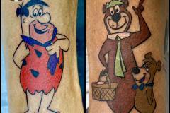 Fred Flinstone and Yogi Bear. Inkhaus Tattoo.