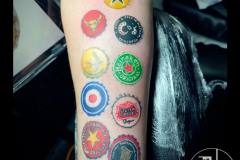 Beer Bottle Tops. Inkhaus Tattoo.