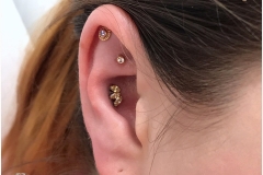Conch piercing with Industrial Strength Swarovski Marquise Cluster.