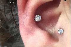 Conch Piercing w/ Industrial Strength Genuine Swarovski CZ.