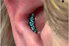 Conch piercing with Industrial Strength Swarovski Prium Cluster.
