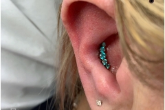 Conch piercing with Industrial Strength Swarovski Prium Cluster.