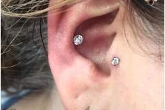 Conch Piercing w/ Industrial Strength Genuine Swarovski CZ.