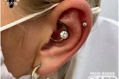 Daith piercing w/ industrial strength CBR.