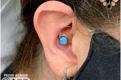 Daith piercing w/ industrial strength CBR.