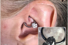 Daith Piercing with Industrial Strength Caeli. Inkhaus Tatoo.
