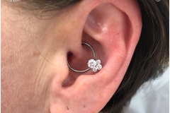 Daith with Industrial Strength CBR with captive 'Caeli' cluster. Inkhaus Tattoo.
