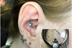 Daith with LeRoi CBR w/ Haute Couture Bijoux captive cluster. Inkhaus Tattoo.