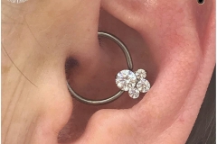 Daith with Industrial Strength CBR with captive 'Caeli' cluster. Inkhaus Tattoo.