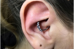 Daith with Industrial Strength CBR with captive 'Prium' cluster. Inkhaus Tattoo.