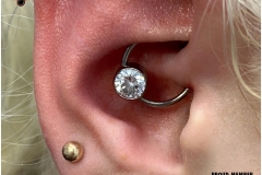 Daith Piercing with Industrial Strength CBR. Inkhaus Tattoo.
