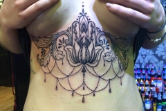 Hamsa Hand Underbust. Inkhaus Tattoo.