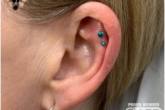Double Flat w/ Peacock Opals. Inkhaus Tattoo.
