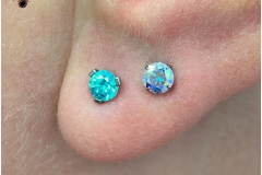 Second Lobe w/ NeoMetal Aurora Borealis Gem. Inkhaus Tattoo.