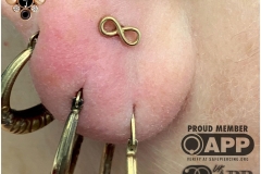 Stacked Ear Lobe w/ BVLA. Inkhaus Tattoo.