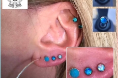 Third and Fourth Ear Lobe Piercings. Inkhaus Tattoo.