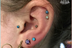Second Ear Lobes with Industrial Strength Opals. Inkhaus Tattoo.