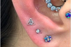 Upper Ear Lobe w/ BVLA. Inkhaus Tattoo.