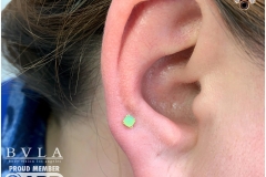 Upper Ear Lobe w/ BVLA. Inkhaus Tattoo.
