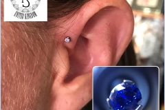 Forward Helix with Industrial Strength. Inkhaus Tattoo.