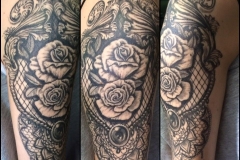 Healed greyscale roses with jewellery.
