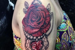 Rose and jewellery cover up. Inkhaus Tattoo