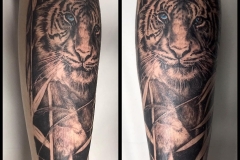 Greyscale Tiger. Inkhaus Tattoo.