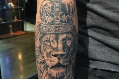Greyscale Lion. Inkhaus Tattoo.