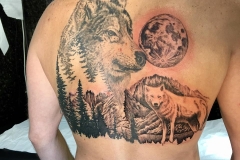Wolf Back Piece. Inkhaus Tattoo.