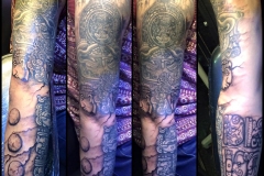 Mayan Sleeve work in progress. Inkhaus Tattoo.