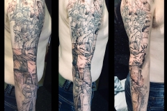 Greyscale Crusades Sleeve. Inkhaus Tattoo.