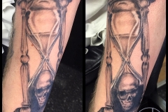 Greyscale Sand Timer. Inkhaus Tattoo.