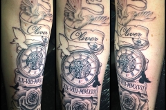 Greyscale Pocket Watch. Inkhaus Tattoo.