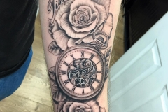 Greyscale Pocket Watch. Inkhaus Tattoo.