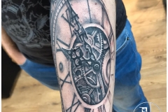 Greyscale Clock. Inkhaus Tattoo.