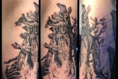 Greyscale Treebeard. Inkhaus Tattoo.