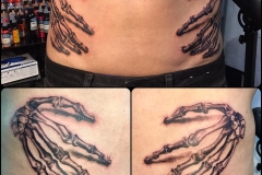 Greyscale Skeleton Hands. Inkhaus Tattoo.