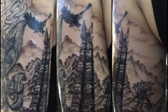 Greyscale Lord of the Rings. Inkhaus Tattoo.