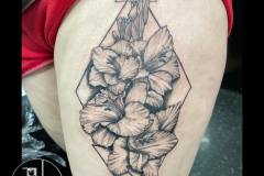 Greyscale Lillies. Inkhaus Tattoo.